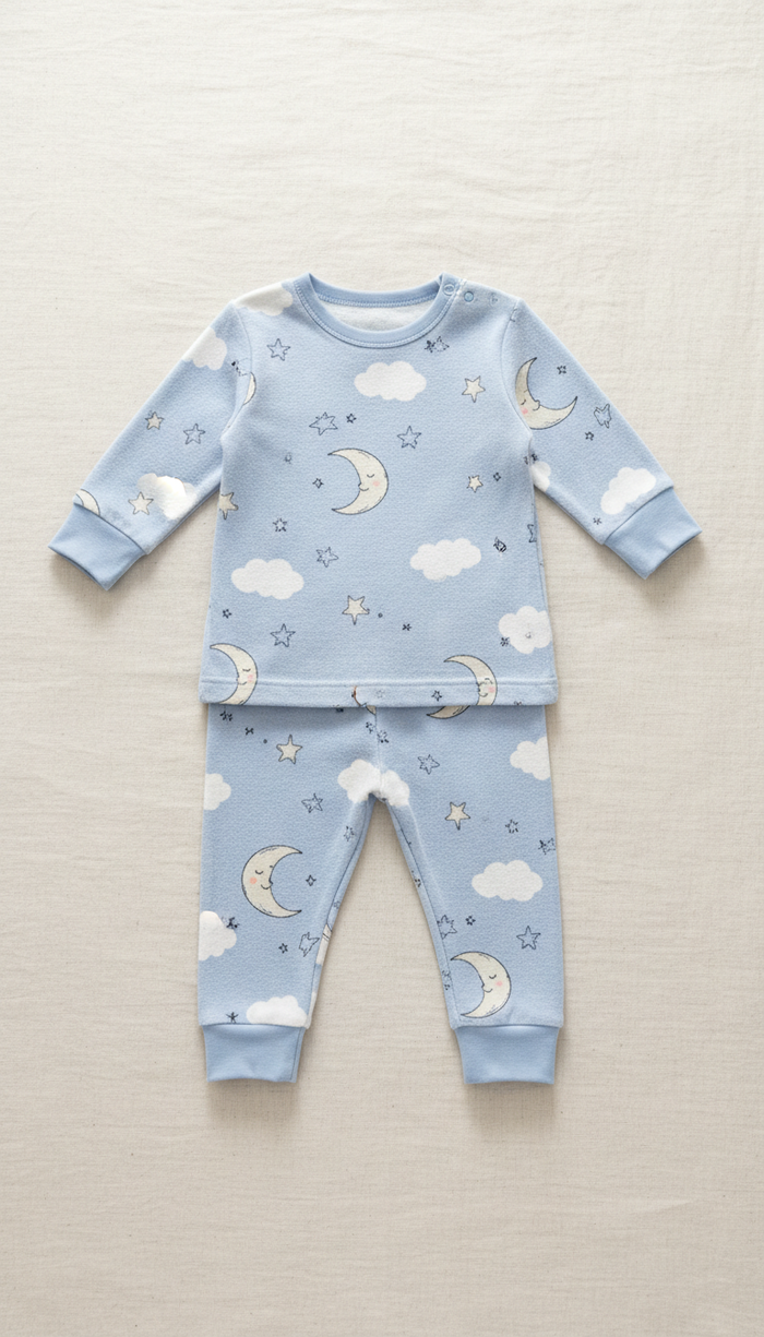 Pyjama bébé en coton imprimé, motifs cororés