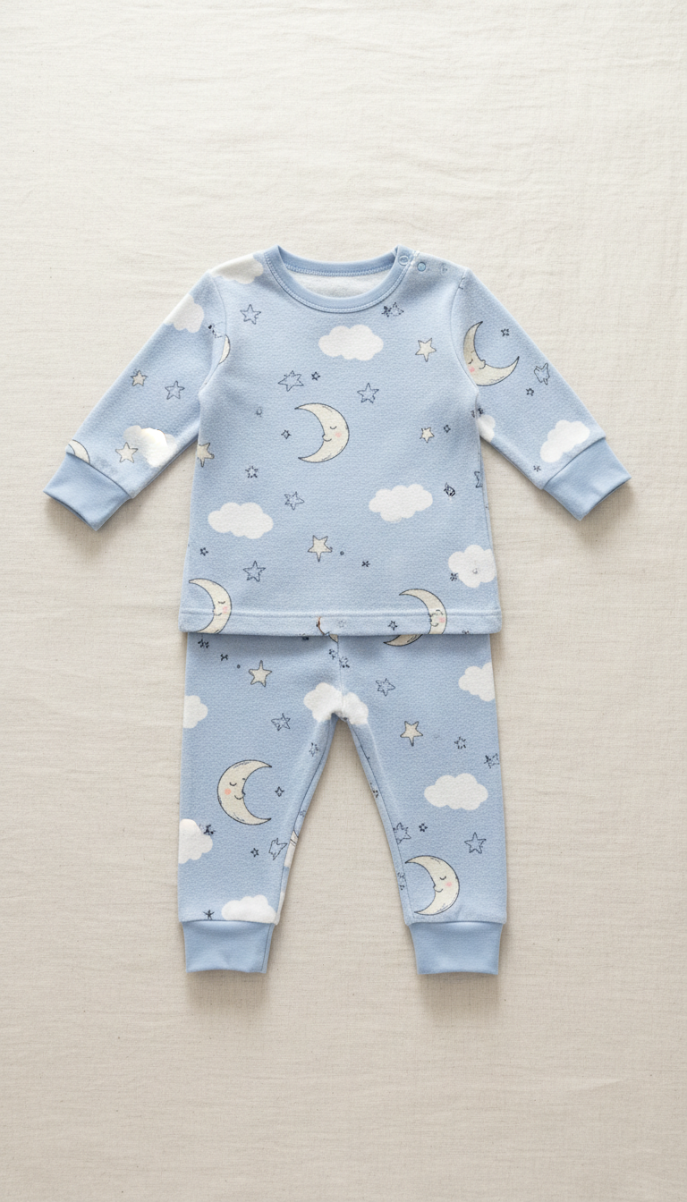 Pyjama bébé en coton imprimé, motifs cororés